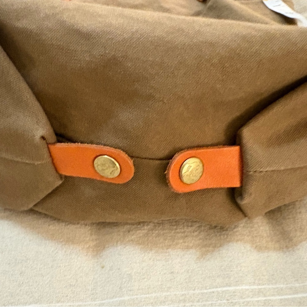 Kissora Eterno Canvas & Leather Tote Bag – Made in Japan – Brown / Orange - Picture 3 of 6